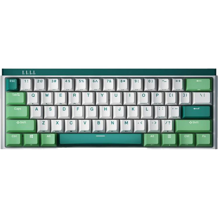-61 مفتاحًا (تخطيط 60%)، لوحة مفاتيح ميكانيكية لاسلكية Durgod K330W Gateron Crystal Doubleshot PBT (أحمر، بني) - أبيض / أخضر نعناعي