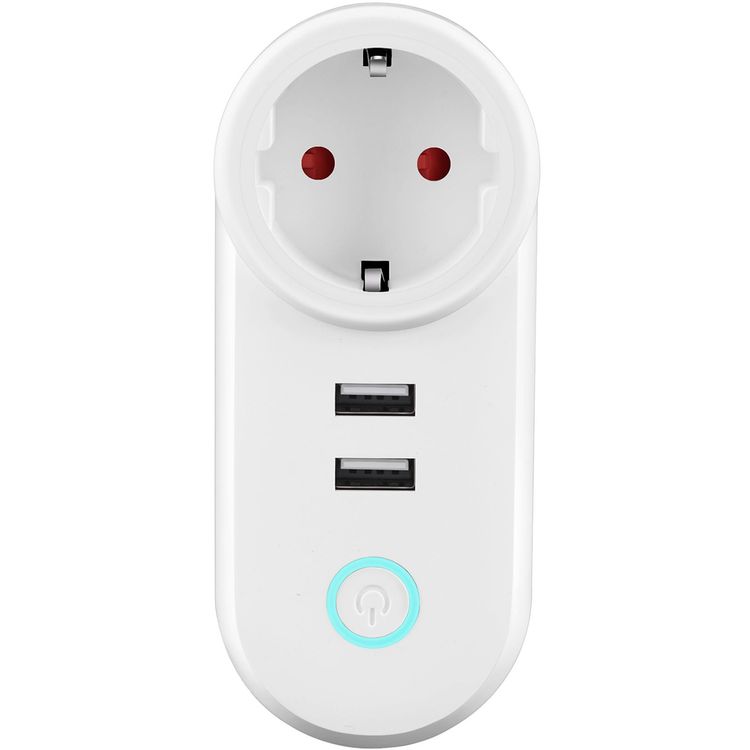 Porodo Lifestyle Smart Wi-Fi Plug with Dual USB-A Ports & AC Socket, Up to 30m Indoor & 50m Outdoor Wi-Fi Range, iOS & Android App Compatibility, Voice Control, Set Schedule, IFTTT, Google Assistant & Alexa Support - White