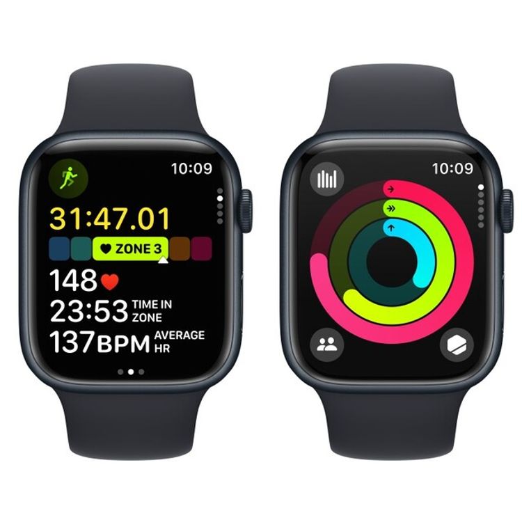 Apple Watch Series 9 [GPS + Cellular 45mm] with Midnight Aluminum Case & Midnight Sport Band | M/L