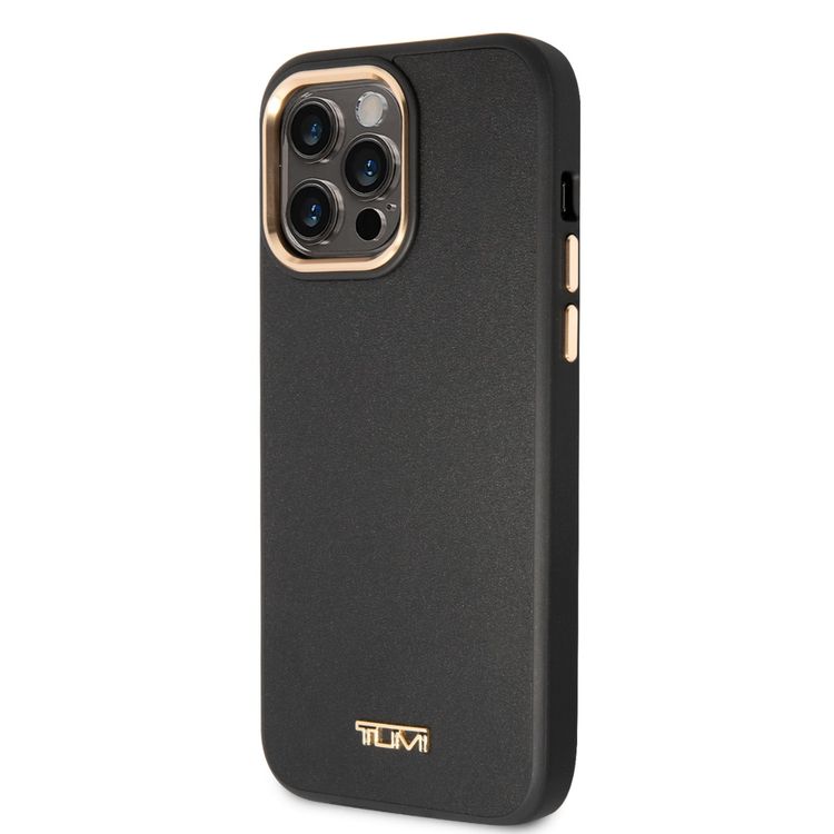 Tumi Women Smooth Leather Hard Case iPhone 14 Pro - Black