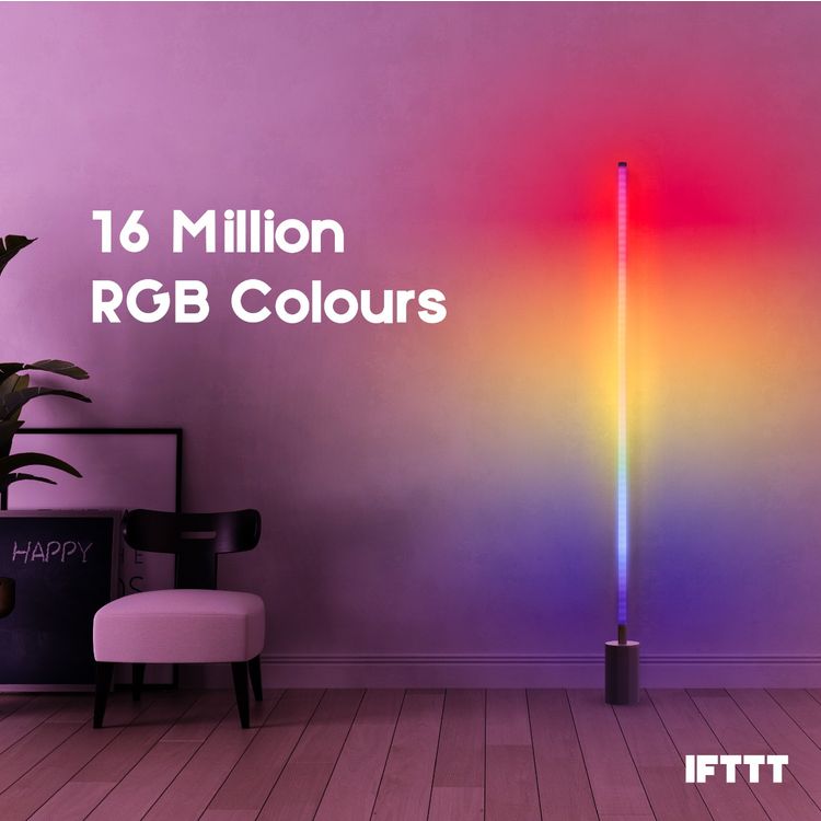مصباح أرضي ذكي LED Porodo Brite RGB بقوة 18 وات - أسود