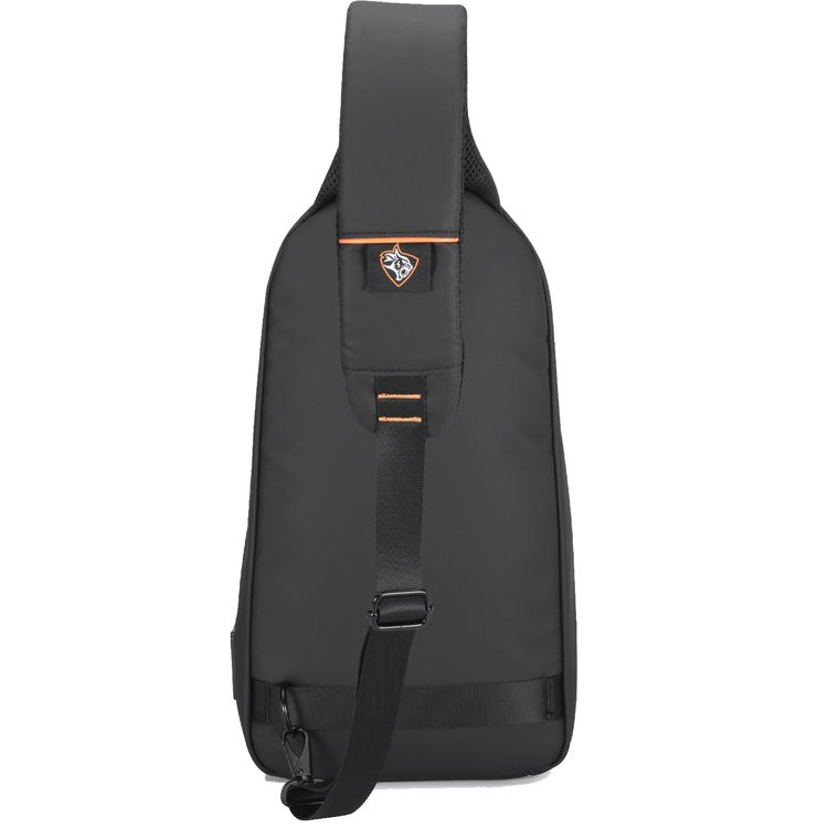 Porodo Gaming Sling Bag with 20W USB-C Charging Outlet, 2 Compartments, Polyester, Waterproof - Black