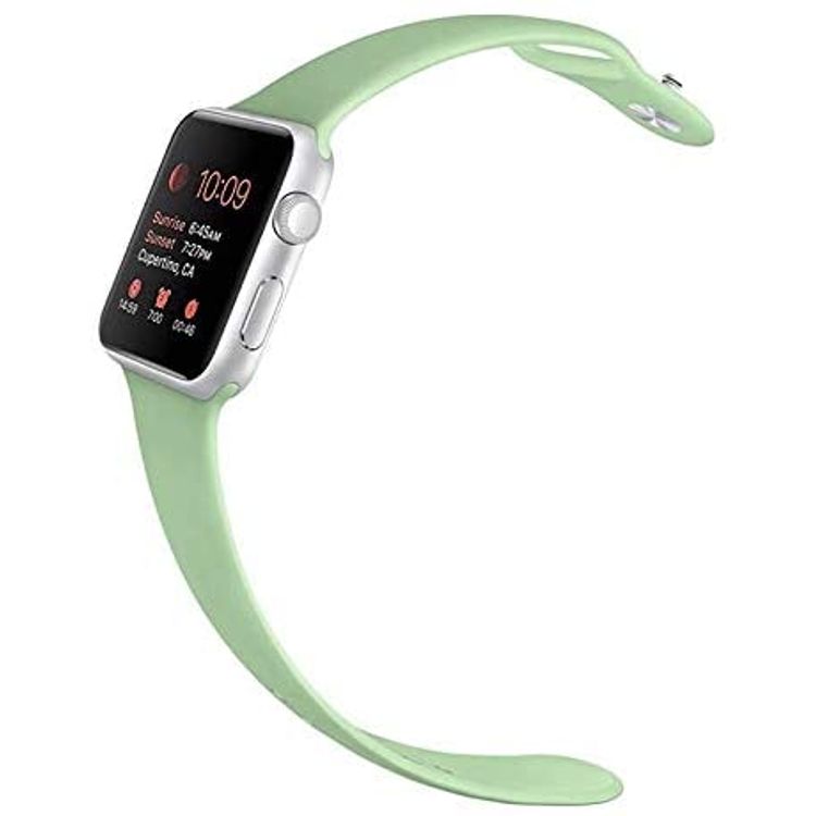 iGuard by Porodo Silicone Watch Band, Fit & Comfortable Replacement Wrist Band, Adjustable Straps Compatible for Apple Watch 40mm / 38mm - Mint Green