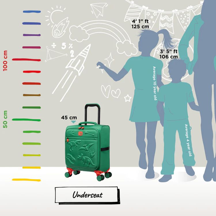 حقيبة الأطفال ميرميد ريف، سعة 25 لتر، هيكل ناعم، 8 عجلات دوارة - لون أخضر أيرلندي