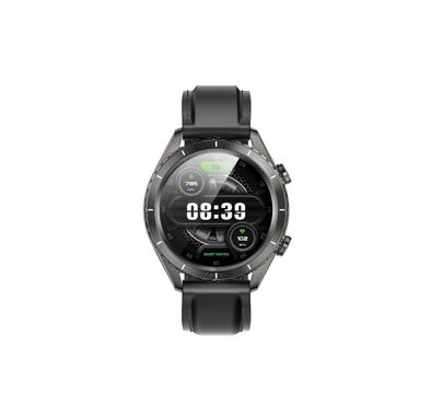 Green Lion Galvin Smart Watch with 1.43" Amoled Display, 960° Smart Rotating Bezel, 7 Days Working Time, 30 Days Standby Time, AI Voice Assistant, 128MB Flash Memory, Drink Water Reminder, Built-in Games, Supports Over 100 Sports Modes, Silicone Strap, 24/7 Health Monitoring - Balck