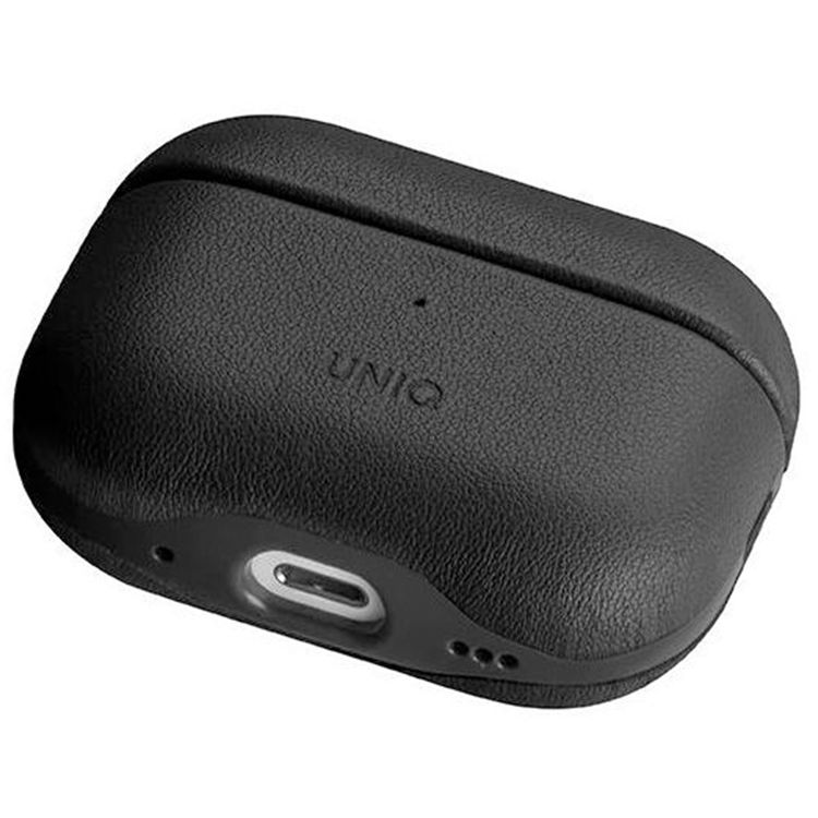 Uniq Terra Genuine Leather Case for AirPods Pro (1st Gen & 2nd Gen), Inner Microfiber Lining, Braided Wrist Strap, Wired and Wireless Charging