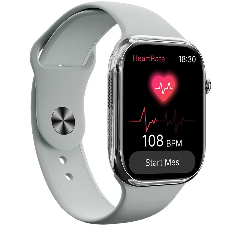 Green Lion Ultimate 46 Smart Watch with Smart Health Tracking, Zinc Alloy Case Material, Dynamic Island, Android 5.0 or Later, iOS 9.0 or Later Compatibility, 3 Hours Charging Time, IP65 Water Resistance Level, 3-5 Days Working Time, 200mAh Battery Capacity, Bluetooth Version 5.4 - Silver