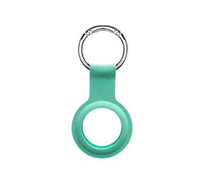 Devia Silicone Case with Key Ring Compatible with AirTag, Anti-Scratch Case, Protective Skin Cover, Easy to Carry Anti-Lost Holder Suitable for AirTag Bluetooth Tracker Green