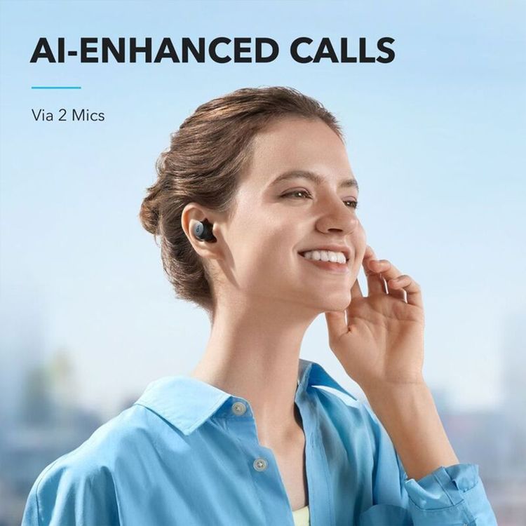 Soundcore A20I True Wireless Earbuds, Customized Sound, Fast Charging, 28 Hours Battery Life, IPX5 Water-Resistant - Black