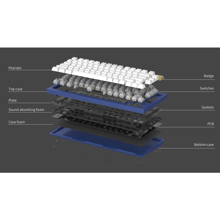 كي كرون لوحة مفاتيح ميكانيكية Q1 QMK Gateron Phantom مزودة بمقبض ومفتاح RGB ومفتاح أحمر وقابل للتبديل السريع المخصص | لوحة مفاتيح ألعاب بتصميم مريح - رمادي