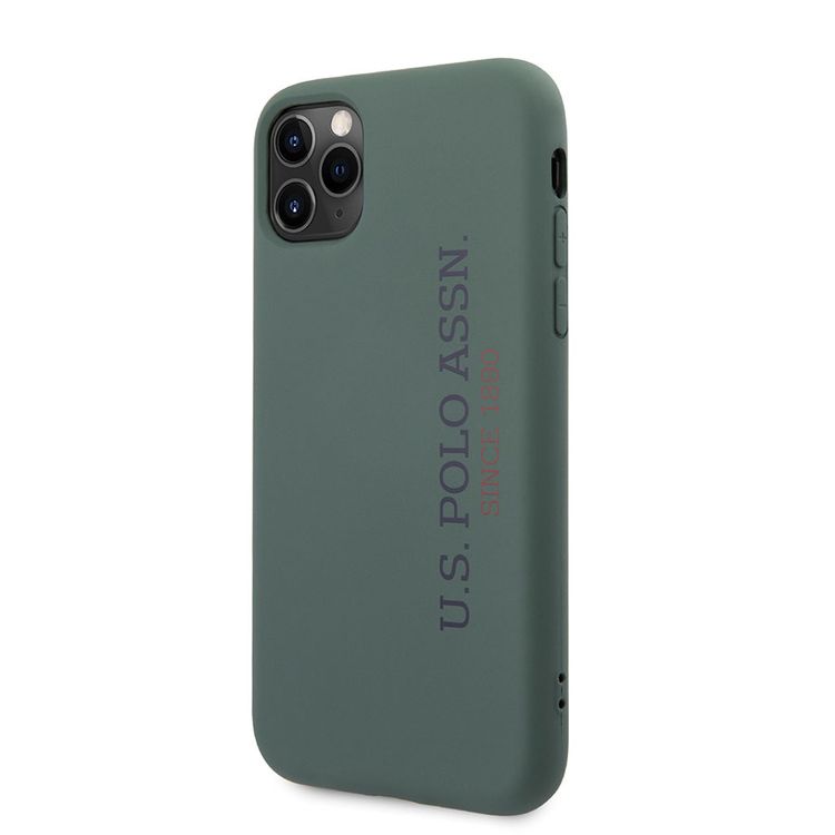 CG MOBILE U.S.Polo Assn. Silicone Effect Case Vertical Logo Compatible for iPhone 11 Pro ( 5.8" ) Shock Resistant, Scratches Resistant, Easy Access to All Ports