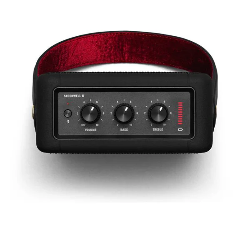 Marshall Stockwell 2 Bluetooth Wireless Stereo Speaker, Lithium-ion Battery, Water Proof, 20 Hours Playing Time, 5 Hours Charging Time, Fast Charge - Black