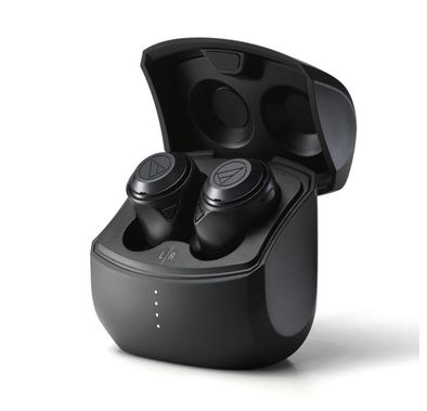 Audio-Technica Wireless Earphones with Active Noise-Cancellation, Dynamic Type, Up to 20 Hours Battery Life, IPX4 Water Resistance Level, Bluetooth Version 5.2, 9mm Drive Diameter, Built-in Mic and Controls, Low Latency Mode, Hear-through Function - Black