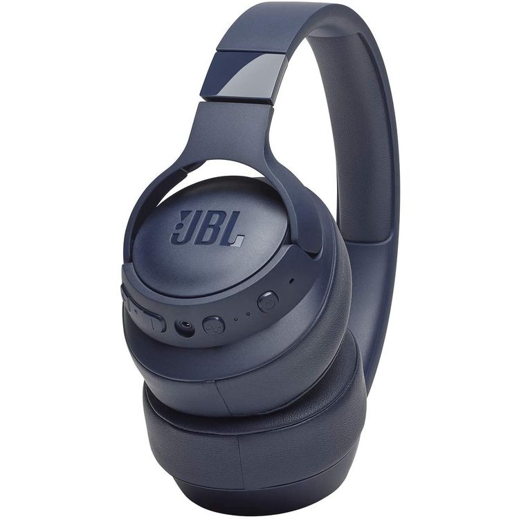 JBL T750 Over-Ear Wireless Bluetooth Headphones with Active Noise Cancelling, Pure Bass Sound, 15 Hours Battery Life, Hands-free Calls & Voice Control - Blue