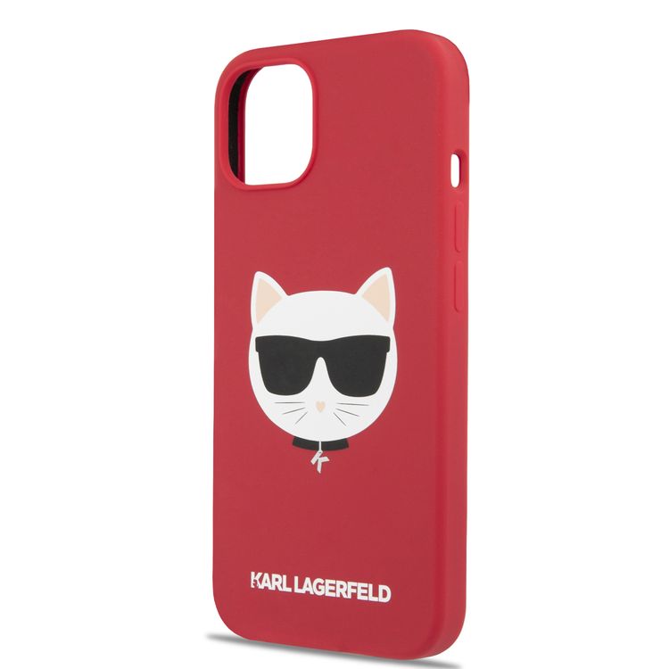 CG MOBILE Karl Lagerfeld Liquid Silicone Case Choupette Head Compatible for iPhone 13 (6.1") Easy Access to All Ports, Anti-Scratch, Shock Absorption