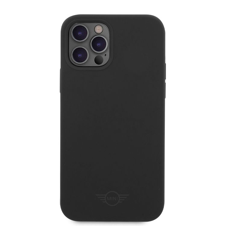 CG Mobile Mini Cooper Silicone Hard Case Tone on Tone Logo Compatible for iPhone 12 Pro Max (6.7") Easy Access to All Ports, Shock-Absorption, Anti-Scratch, & Drop Protection Back Cover Suitable with Wireless Chargers Officially Licensed - Black