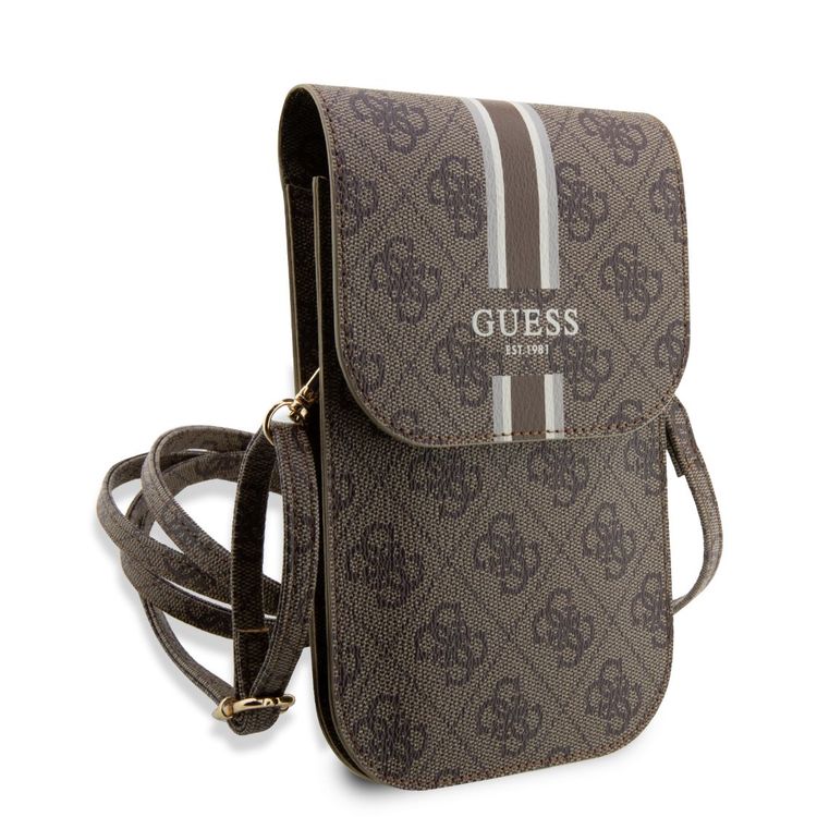 Guess Wallet 4G With Stripes Pattern - Brown