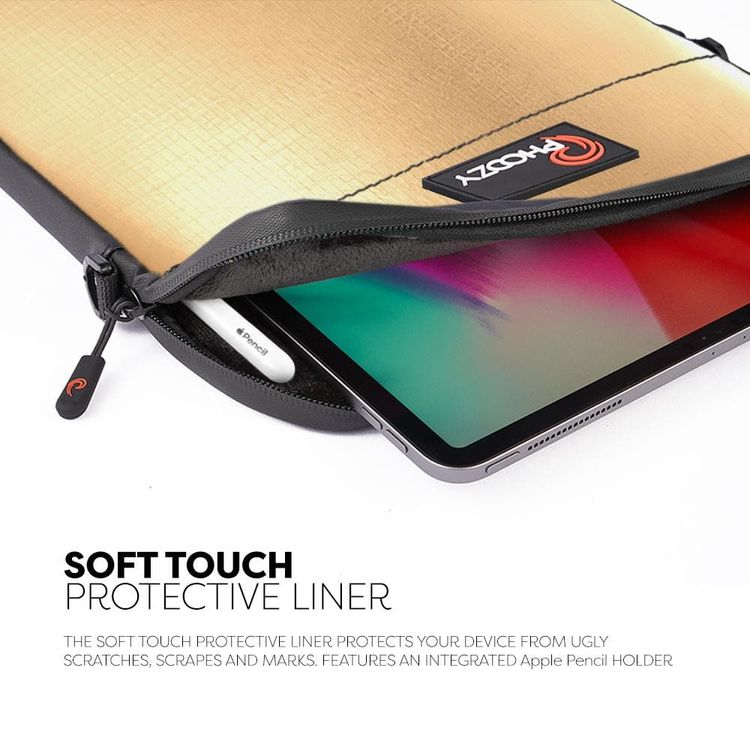 Phoozy Thermal Laptop/Tablet Case Capsule, Prevents Overheating & Freezing, Floating Case Bag, Adjustable Shoulder Strap with Laptop / Tablet (13") Gold