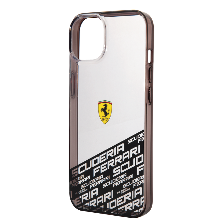 Ferrari PC/TPU IML Case with Bottom Scuderia Allover Print iPhone 14 Compatibility - Silver