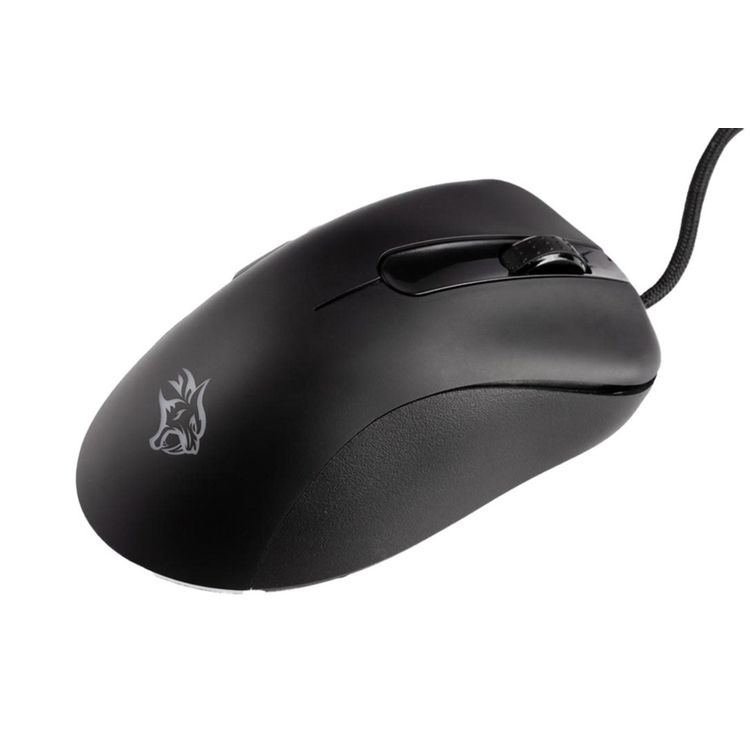 Porodo Gaming Wired Mouse with TTC Switch, 60 Million Clicks Lifespan, 16000 DPI, RGB Light, 400IPS Tracking Speed, USB Plug & Play Connection - Black