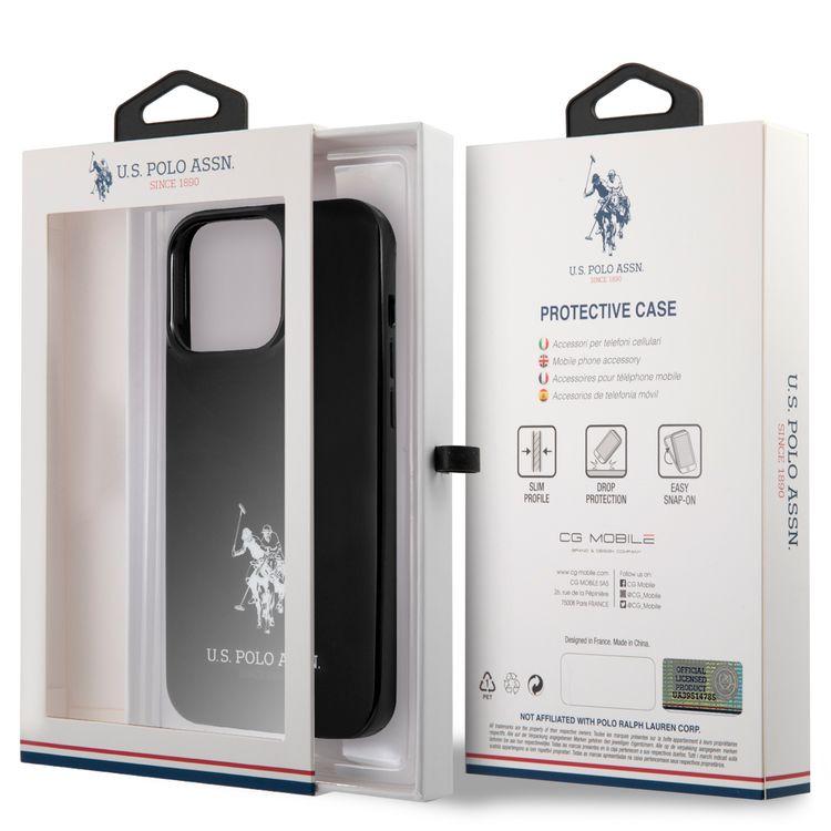 CG MOBILE U.S. Polo Assn. Full TPU Mini Horses Logo USPA Compatible for iPhone 13 Pro (6.1") Drop Resistant, Easy Access to All Ports, Anti-Scratch