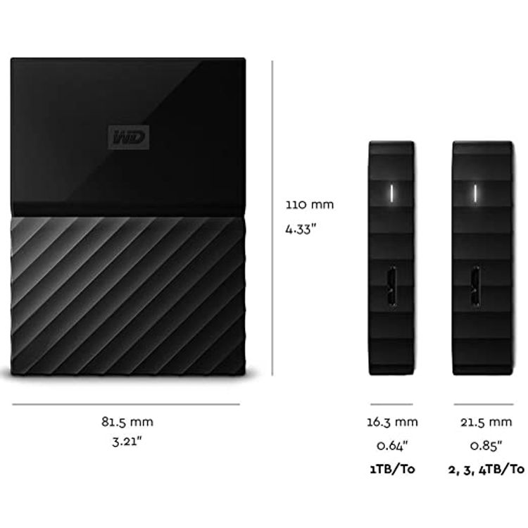 WD 2 TB My Passport Portable Hard Drive - Black