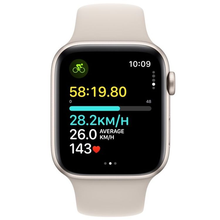 Apple Watch SE 2023 (GPS) Starlight Aluminum Case with Starlight Sport Band 44mm - M/L