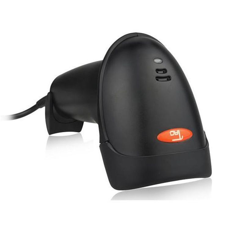Taotronics USB Barcode Scanner with Auto Sensing Technology, Widely Decode Ability, Ergonomic Design, Plug and Play, 5mil Resolution, 1.5m Cable Length, 100 Scans per Second - Black