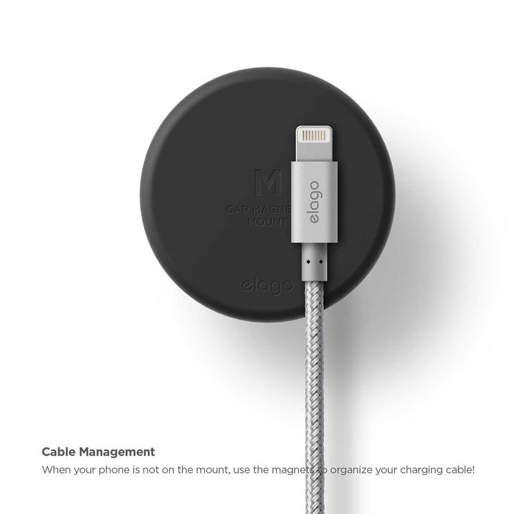 Elago Magnetic Car Mount, 4 Neodymium Magnets for Secure Hold, Remote Holder Mount, Solid Construction, Rotating View, Stronger Pull, Designed to Protect Your Phone - Black