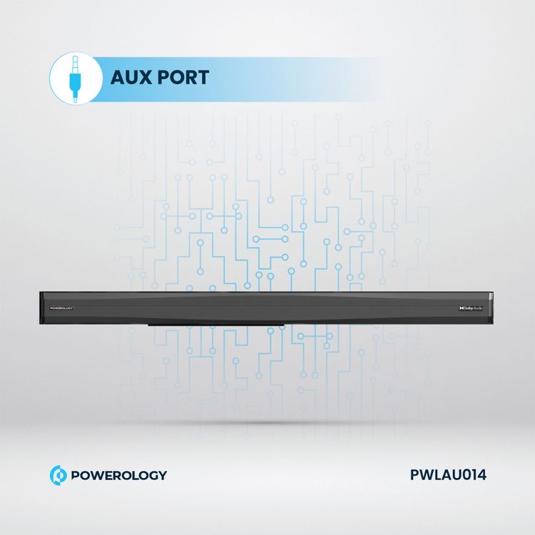 Powerology 5.1CH Home Theater Soundbar with Dolby Audio with Wireless Subwoofer/Surround, 10M Bluetooth Range, LED Display, Remote control, TV ARC Input, USB & AUX Port -  Black