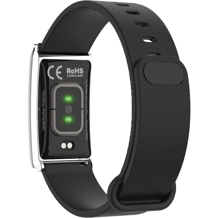 Porodo TrackFit Screenless Smart Fitness Band with Bluetooth Version 5.4, 2 Hours Charging Time, 30-Days Battery Life, Heart Rate and Blood Oxygen Monitoring, Sleep Analysis, Long Battery Life - Black 