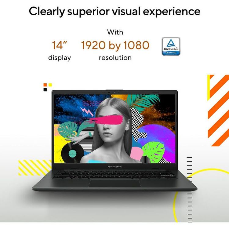 ASUS Vivobook Go 14 Laptop E1404FA, AMD Ryzen R5-7520U, 8GB RAM, 512GB SSD, AMD Radeon Graphics, 14-inch FHD, Windows 11 Home - Mixed Black