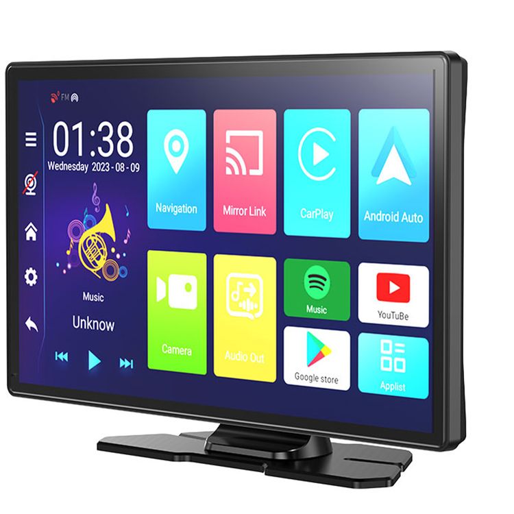 جهاز لوحي Porodo بشاشة 9 بوصات يعمل بنظام Android Carplay وDVR وتسجيل غير محدود للوسائط المتعددة وتسجيل الفيديو، ونظام تحديد المواقع المدمج، وبلوتوث 5.1، وذاكرة 4 جيجابايت + 64 جيجابايت، ونظام تشغيل Android 10 - أسود  