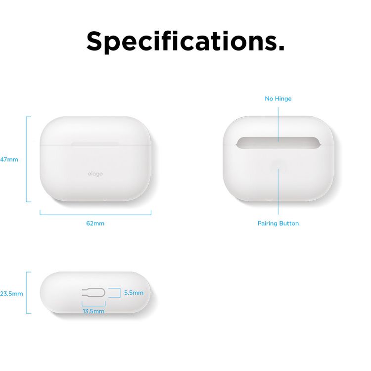 Elago Basic Slim Case for Apple Airpods Pro - Night Glow Blue