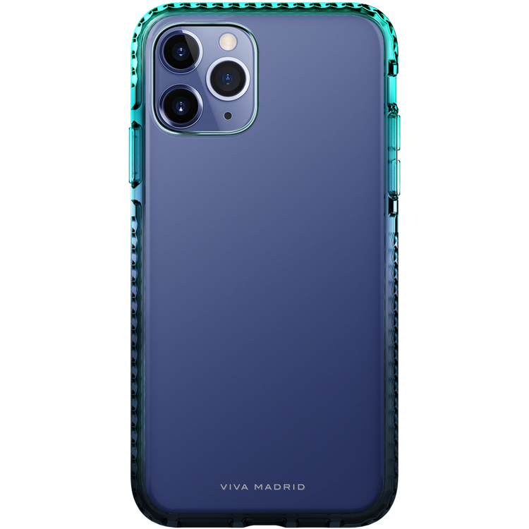 Viva Madrid Aurora 2-Tone Colour TPU Case Compatible for iPhone 12 / 12 Pro (6.1") Shock-Absorption, Anti-Scratch, Drop Resistant, Easy Access To All Ports (Cameras, Buttons & Speakers), Protective Back Cover Suitable for Wireless Charger - Aquamarine/Blue