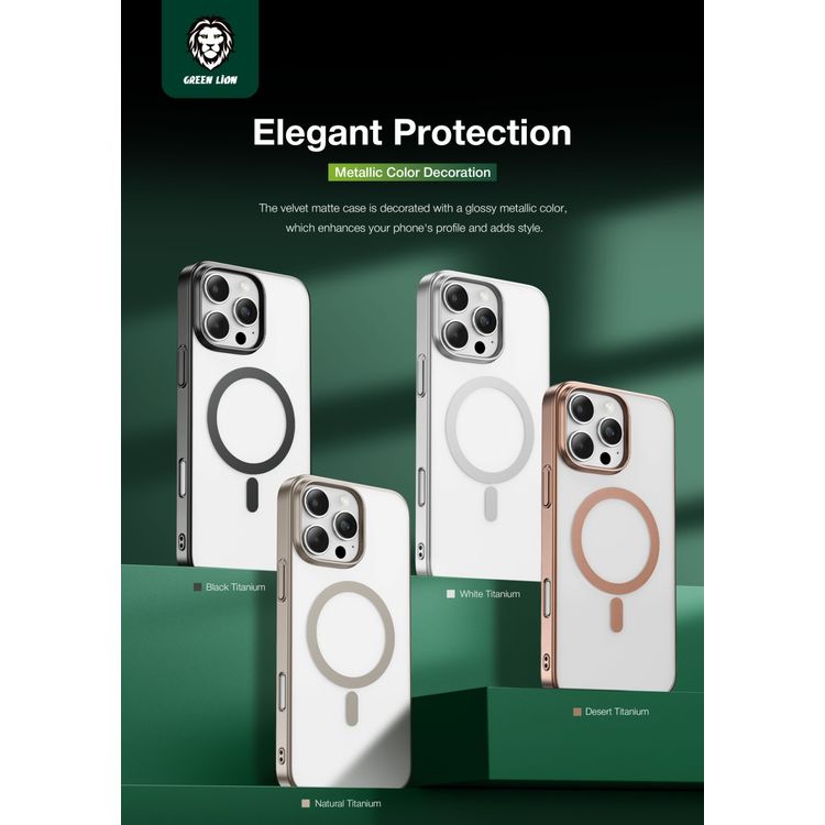 Green Lion Matte Pro Magsafe Case for iPhone 16 Pro, Nano UV Tech , Anti-Scratch Edge, Anti-Fingerprint, Ultra Slim - Black
