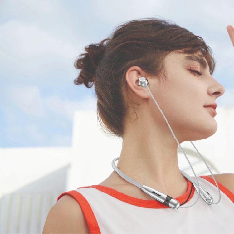 Green Lion Neck X Wireless Neckband with Magnetic Control, Comfortable to Wear, IPX3 Water Resistance Level, Type-C Charging Port - Silver