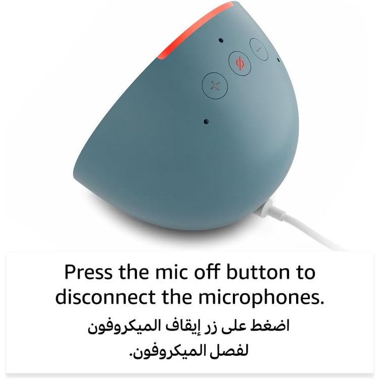 Echo Pop, Full sound compact Wi-Fi & Bluetooth smart speaker with Alexa, Use your voice to control smart home devices, Play music or the Quran - Blue