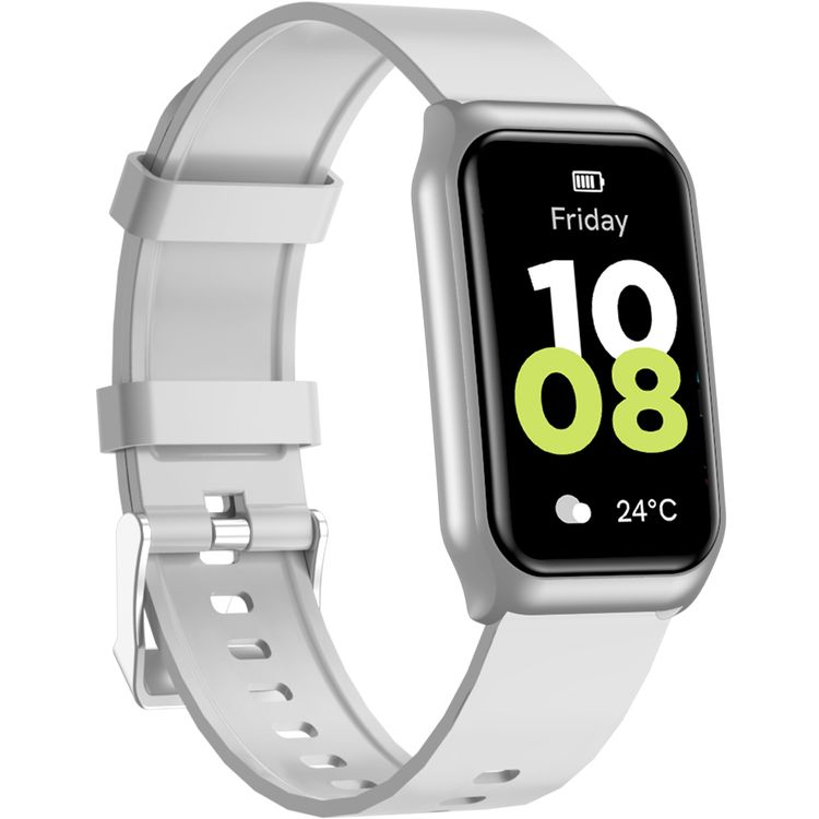 Green Lion Track Fit Smart Watch with 1.45" TFT IPS Display, Bluetooth Version 5.2, Magnetic Charging Type, 2-3 Hours Charging Time, 3-5 Days Working Time, 170 × 320 Pixels Resolution, IP65 Water Resistance Level, Exercise Records, Health Monitoring, Sport Modes, Flashlight, BT Calls - Silver