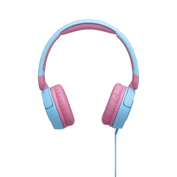 JBL Junior 310 Wired Kids Headphones with Built-In Microphone, Comfortable Fabric Headband, Tangle Free Cable - Blue