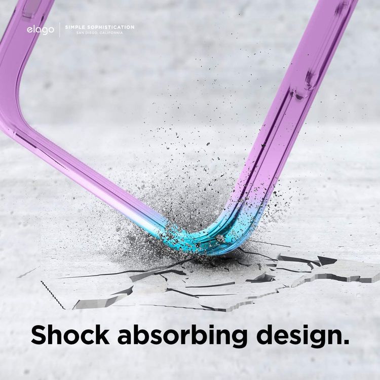 Elago Hybrid Case Compatible for iPhone 12/12 Pro (6.1"), Shock Absorbing Case Suitable Wireless Charging, Screen & Camera Protection - Lavender