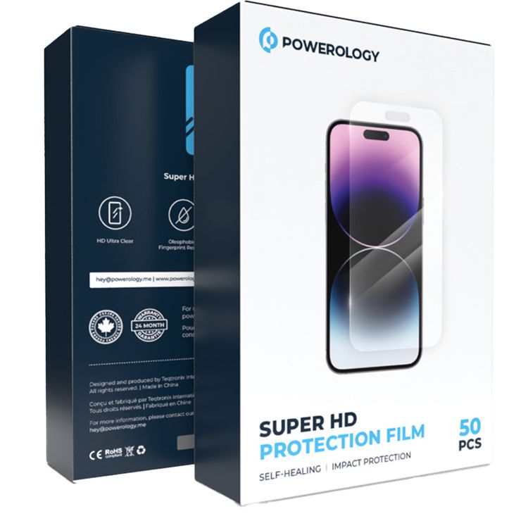 بوروولوجي فيلم لآلة القطع (50 قطعة لكل عبوة) سوبر ريبير HD بمقاس 18X12 سم، طارد للزيوت، مقاوم لبصمات الأصابع، حساسية عالية للمس - شفاف