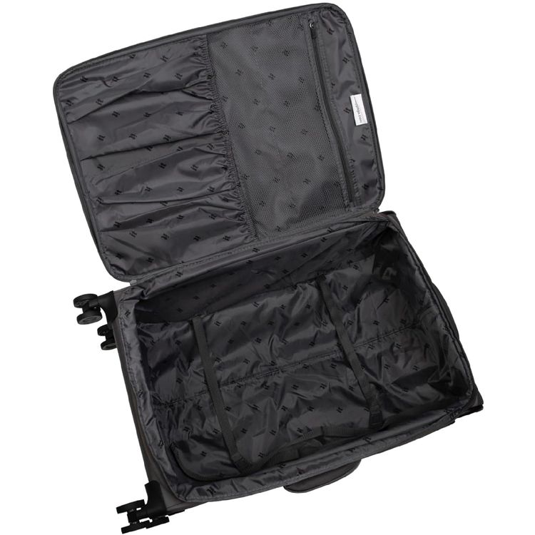 it luggage Precursor Unisex Lightweight Soft Case Trolley, Expandable Polyester Luggage with 8 Spinner Wheels, Telescopic Handle & TSA Lock - Medium / Charcoal