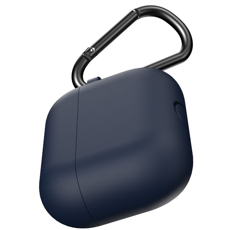 جرين ليون برلين سيريز غطاء سيليكون لأيربودز برو 3 مع كاربينر معدني محمول، حماية كاملة 360°، ملاءمة سلسة، ملمس ودي للبشرة، تصميم قطعة واحدة، مقاوم للخدوش، مقاوم للصدمات - أزرق