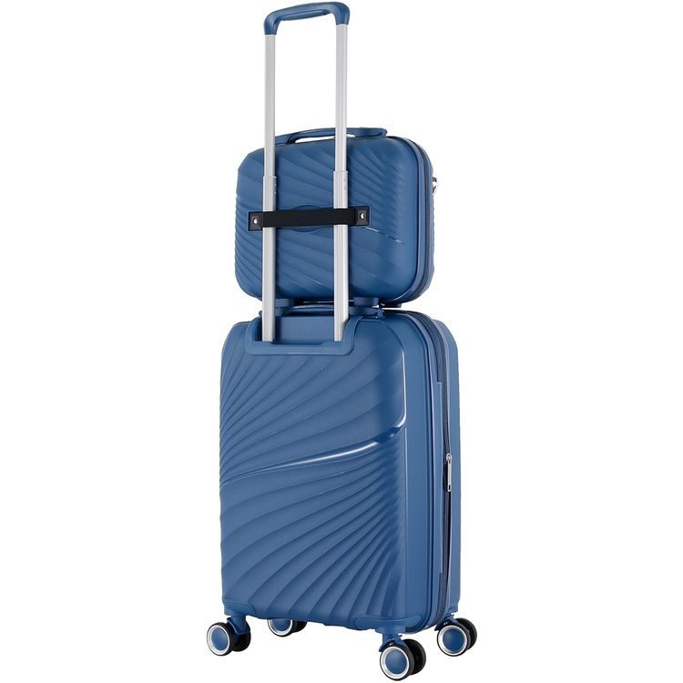 H.T Luggage Bag, Hard Case Polypropylene (PP) Material, Expandable, Telescopic Handle, Scratch Resistant, TSA Lock, Vanity Case Size - Teal