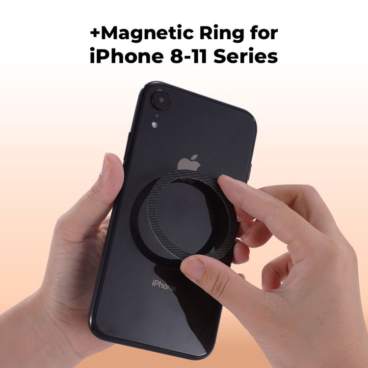 Porodo Transparent Shell Wireless Charging Stand with 15W Wireless Output, Multi-Device Charging, 3W Earbuds Output, Transparent Design, 2.5W Type-C Output - Black