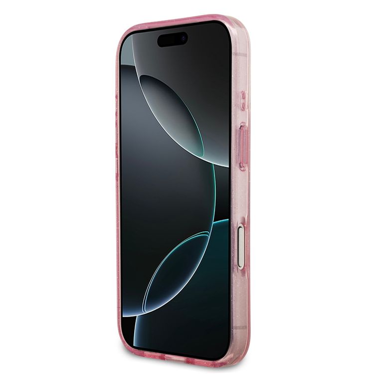 Karl Lagerfeld MagSafe IML Glitter & KL Repeated Case with Karl & Choupette for iPhone 17 Pro Max, Slim Profile, Drop Protection, Easy Snap-On, Sustainable Packaging, Comfortable Grip, Lightweight Design - Pink