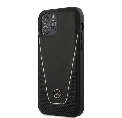 CG MOBILE Mercedes-Benz Leather Dynamic Hard Case Compatible for iPhone 12 Pro Max (6.7") Shock Resistant, Scratches Resistant, Easy Access to All Ports Protective Back Cover
