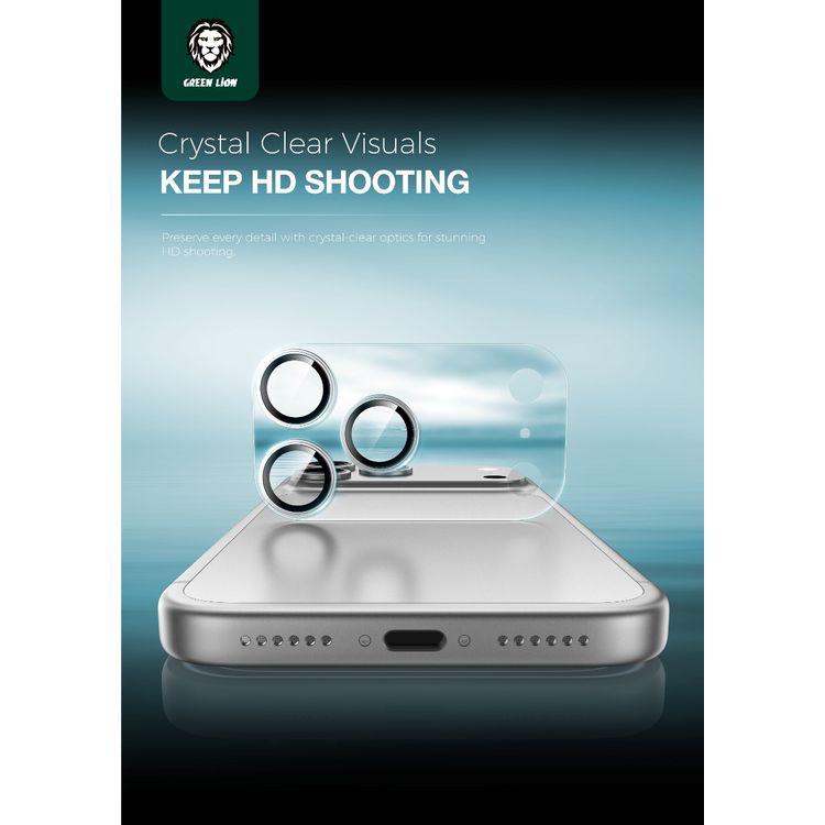 Green Lion Kanzen Camera Lens for iPhone 17 Pro, 9H Hardness, Easy to Apply, Anti Fingerprint, Bubble Free, Full Coverage, Ultra Clear Shooting, Impact Resistant, Ultra-Thin Base - Clear