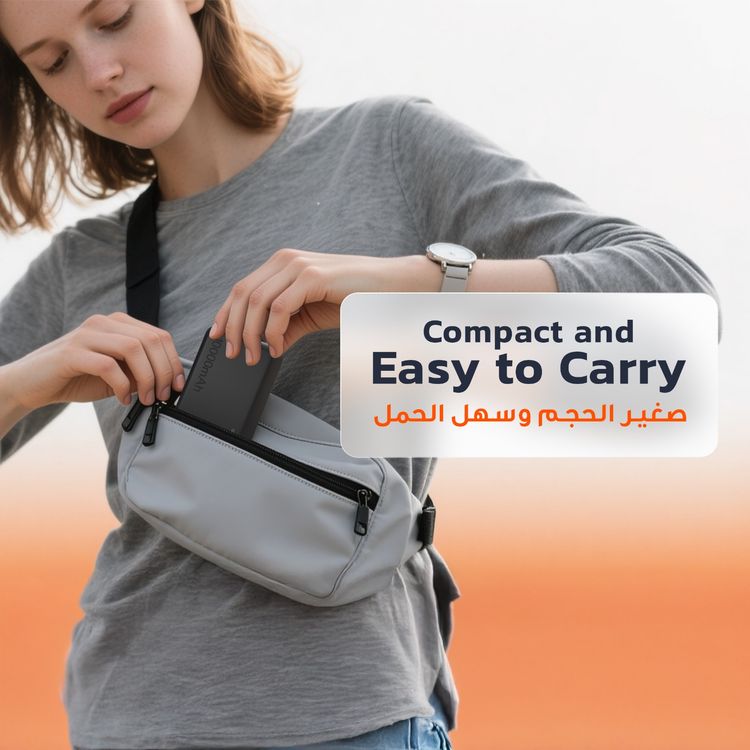 بورودو باور بانك 10000mAh مع خاصية الشحن السريع، تصميم محمول وصغير الحجم، مدخل Type-C، مخرجات لاسلكية وType-C، درجة حرارة العمل من 10° مئوية إلى 45° مئوية، مغناطيس قوي، توصيل الطاقة بقوة 20 واط - برتقالي